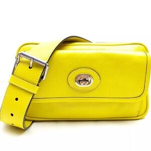 Gucci Waist Pouch Bag  Yellow Leather